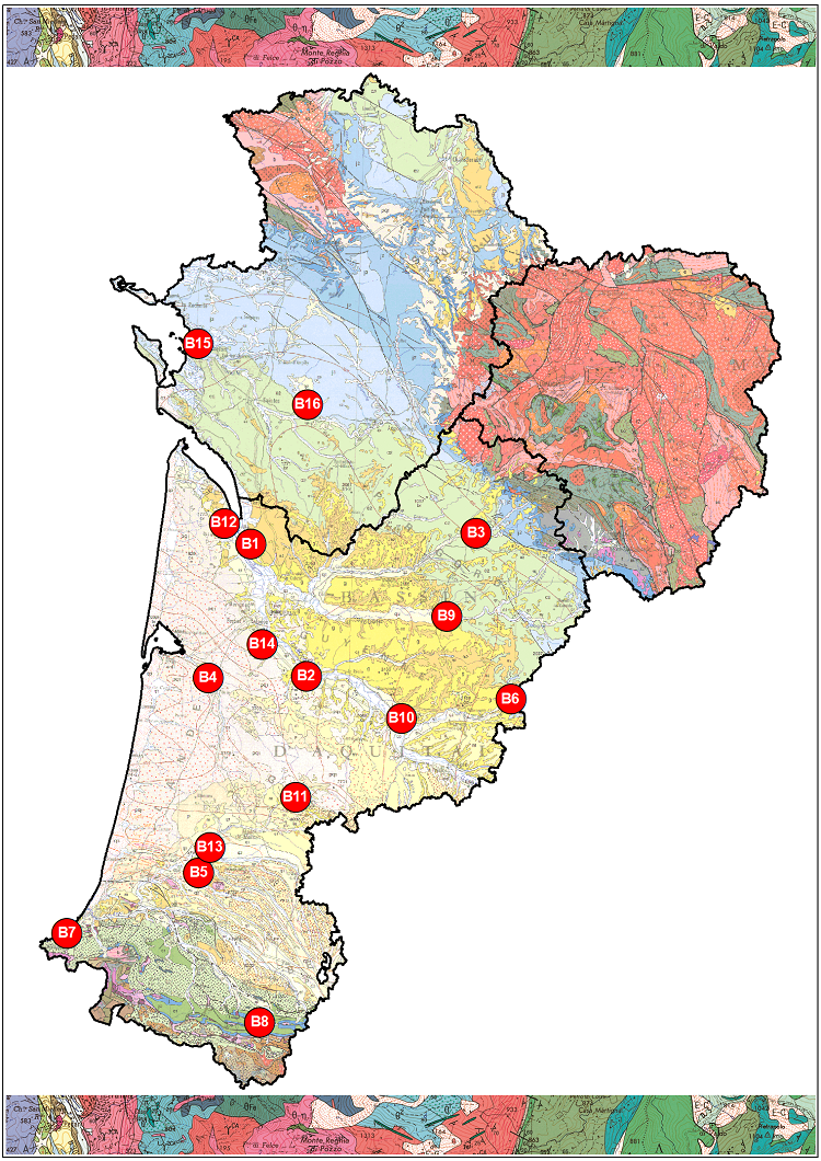 carte localisation 16 sites