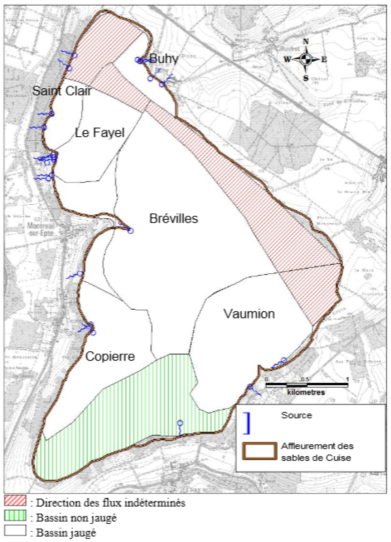 Bassin d’alimentation des principales sources (BRGM)