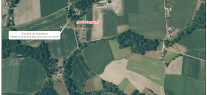 Localisation des affleurements décrits pour le site "Ancienne gravière de Lesplaces" (commune de Souprosse)