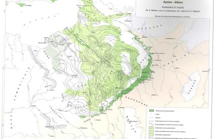 Puissance et faciès des formations de l’Albien-Aptien (d’après MEGNIEN, 1980)