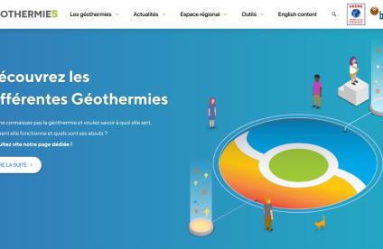 Page d'accueil du site internet Géothermies