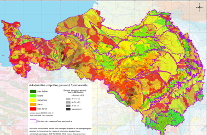 Cartographie de la vulnérabilité intrinsèque simplifiée des eaux souterraines du bassin Seine-Normandie