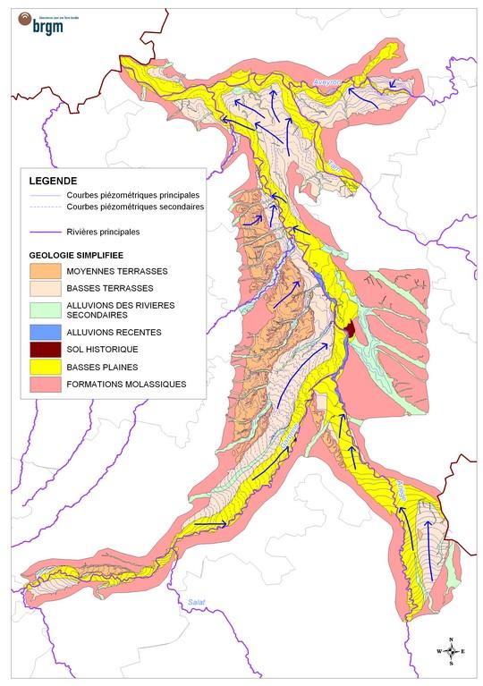 Fonctionnement piézométrique des nappes alluviales
© BRGM
Fonctionnement piézométrique des nappes alluviales