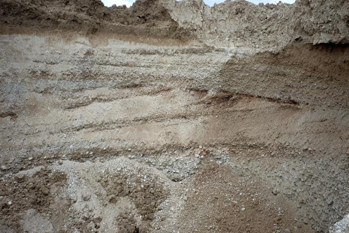 Alluvions rhénanes présentant des stratifications obliques