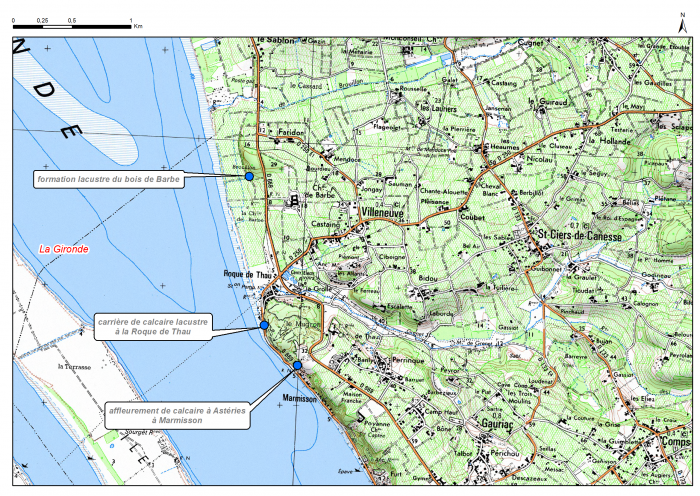 Carte de localisation du site Marmisson (commune de Gauriac)