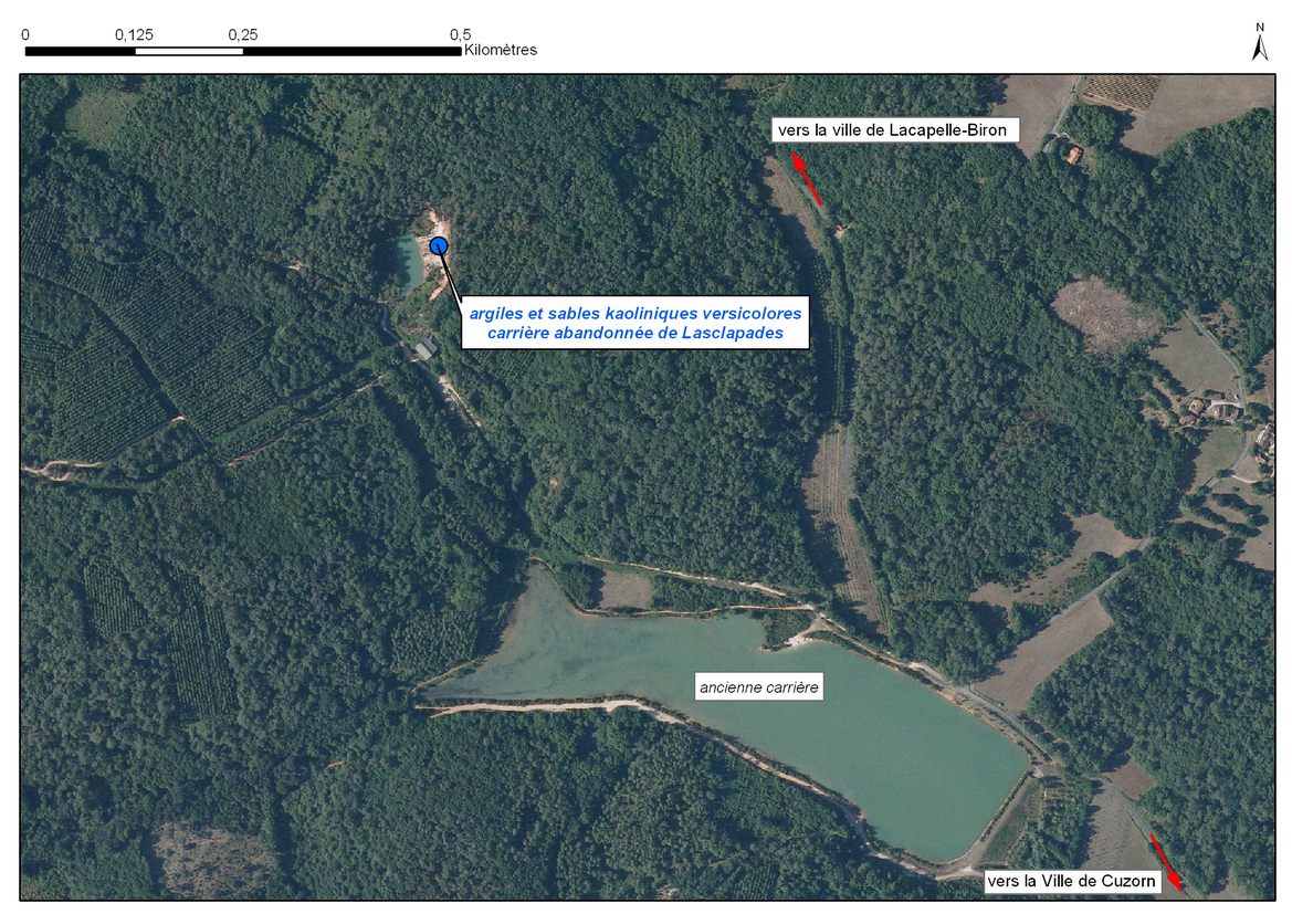 Carte de localisation du site "Lasclapades" (commune de Gavaudun)