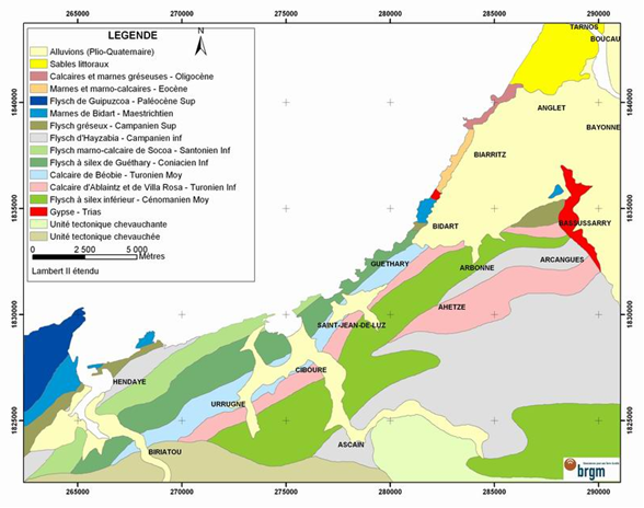 Carte géologique simplifiée de la Côte Basque
SIGES
Carte géologique simplifiée de la Côte Basque