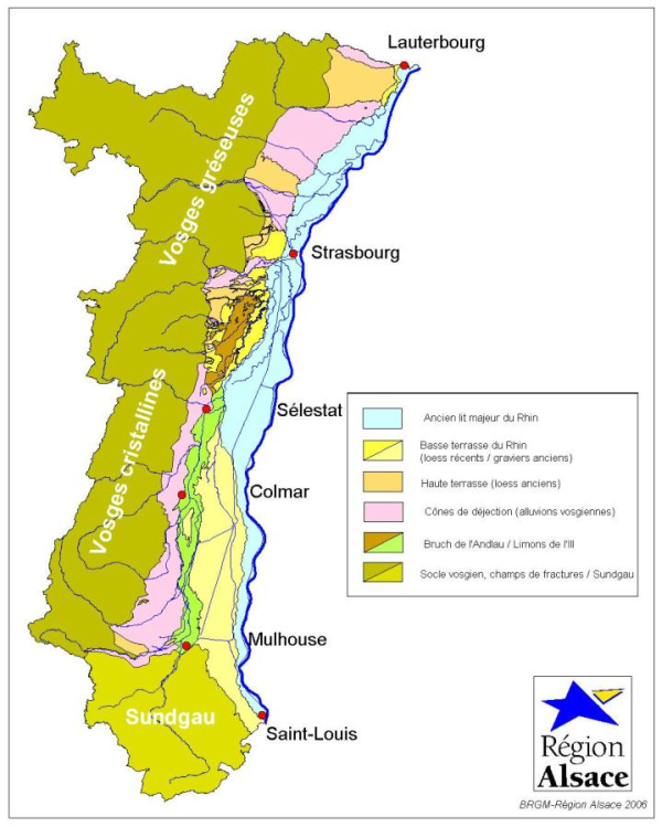 Carte morphologique de la plaine d’Alsace