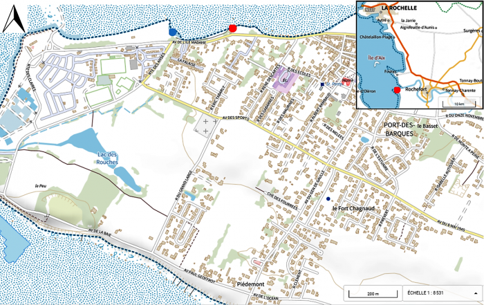 Carte de localisation du site "Port-des-Barques"