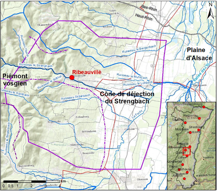 Localisation de la zone de bordure de Ribeauvillé 