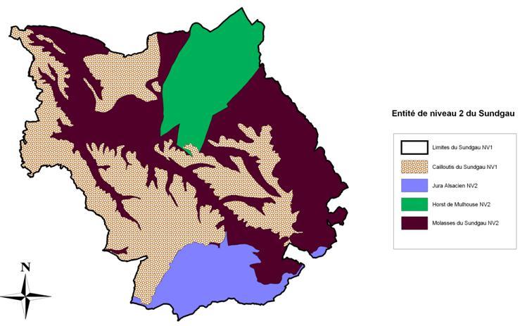 Découpage du Sundgau en entités hydrogéologiques (Urban S., 2010))
