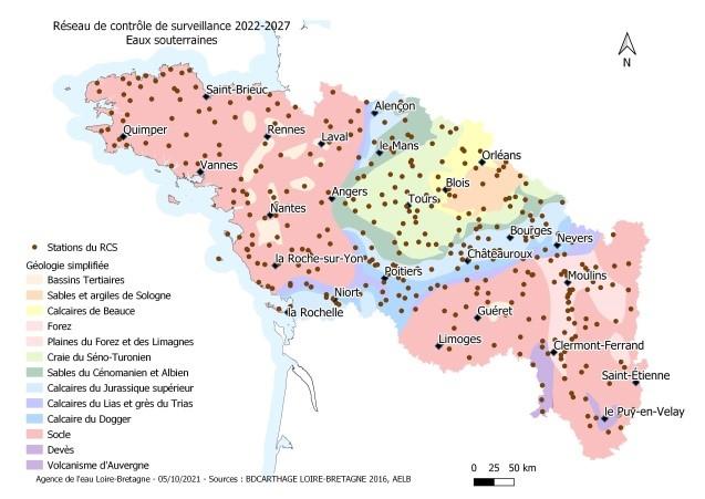 Carte du réseau de surveillance DCE de la qualité
@brgm
Carte du réseau de surveillance DCE de la qualité