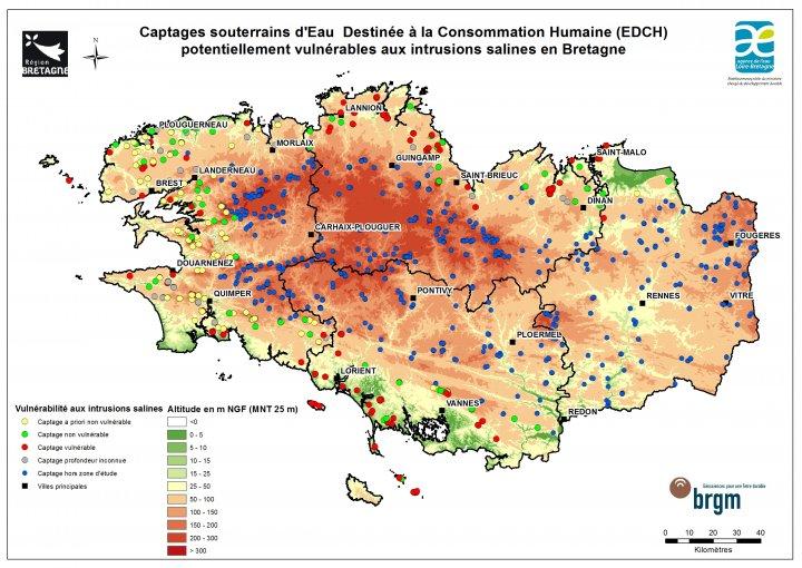 Vulnérabilité potentielle aux intrusions des captages d’eau destinée à la consommation humaine
@brgm
Vulnérabilité potentielle aux intrusions des captages d’eau destinée à la consommation humaine