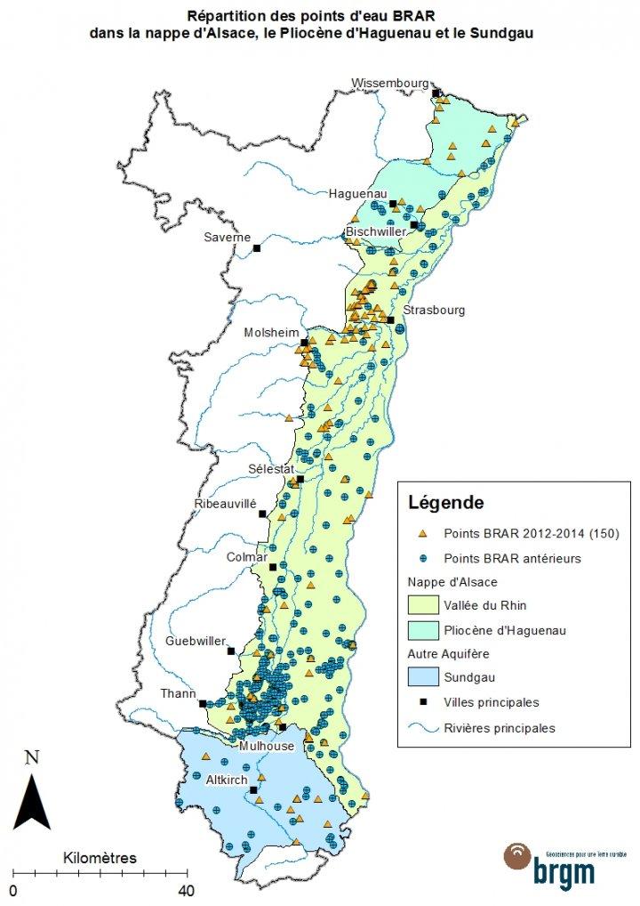 Répartition des coupes géologiques et techniques BRAR - fin 2014