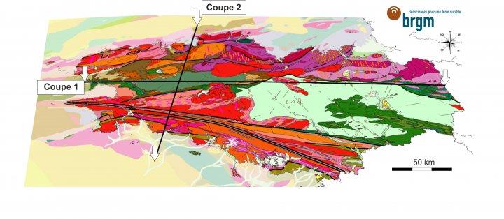 Localisation des coupes géologiques régionales