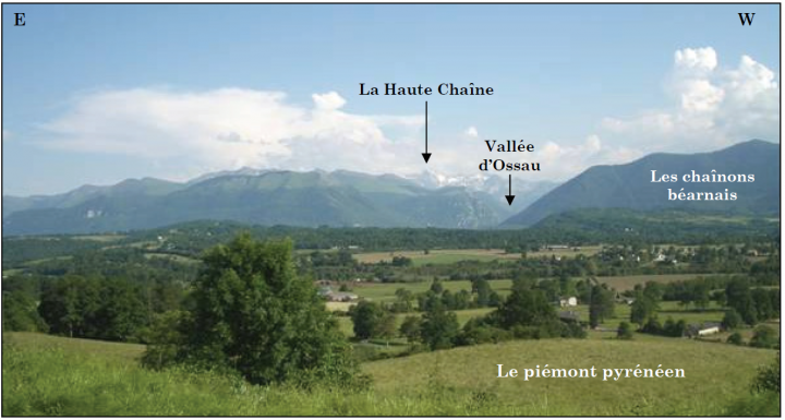 Vue sur les chaînons béarnais et l’entrée de la vallée d’Ossau, depuis le piémont nord
F. Rey
Photo chaînons béarnais