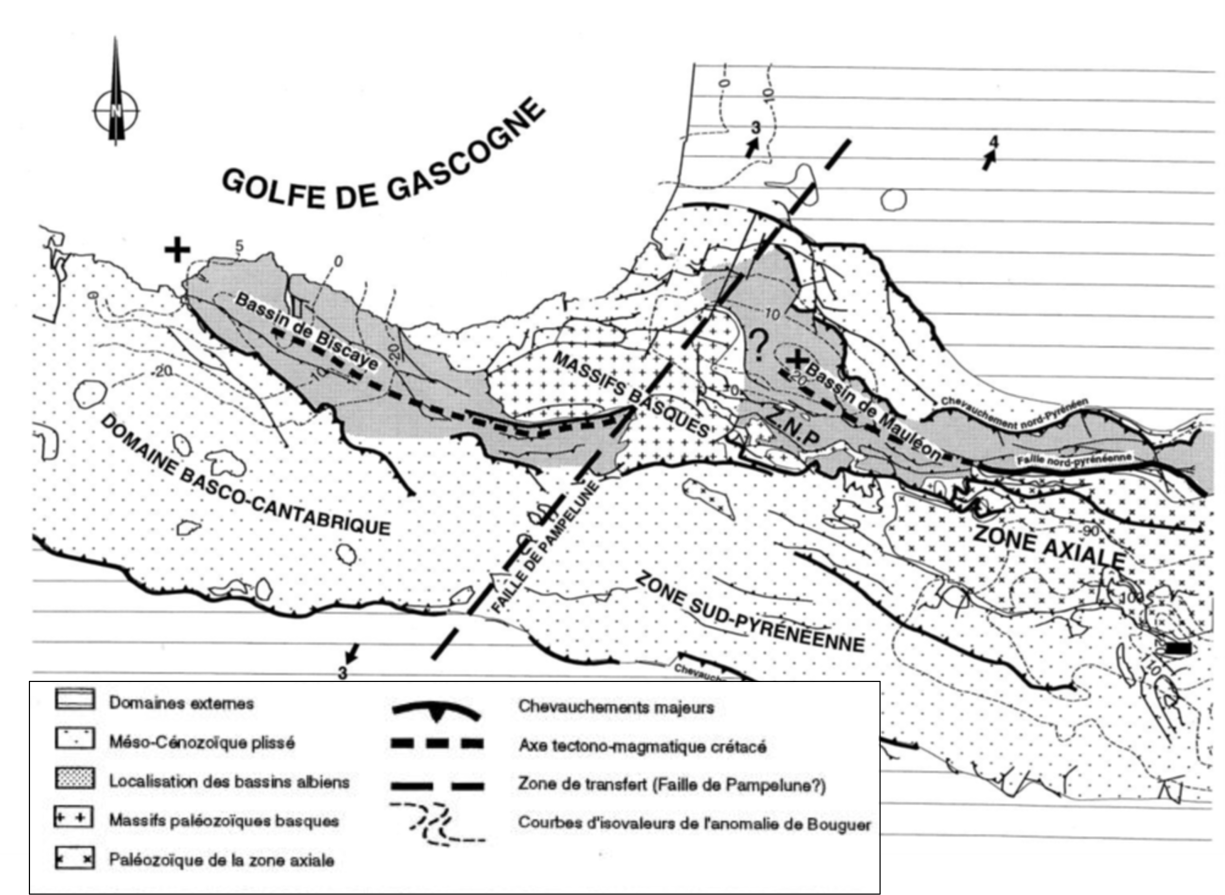 Schéma structural des Pyrénées occidentales montrant les éléments de différenciation des domaines occidental et oriental
-
Pyrenees_Schema
