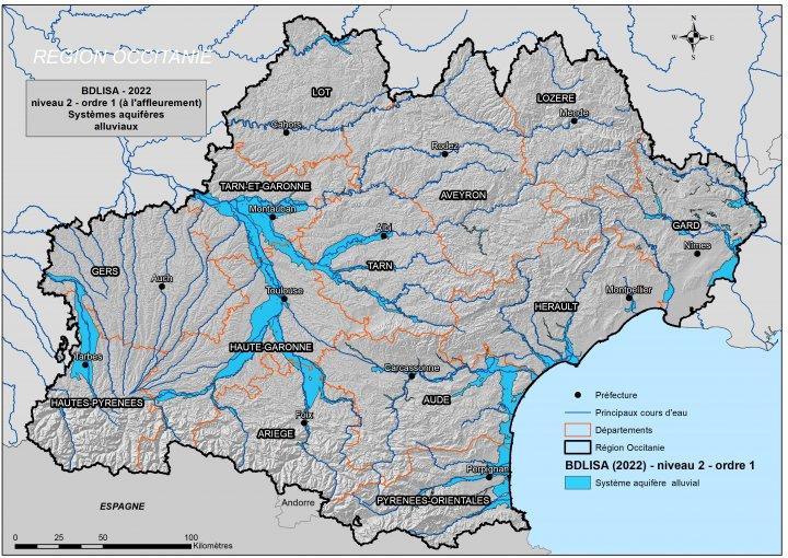Carte des aquifères alluviaux BDLISA V3 niveau 2 ordre 1
SIGES
Nom aquifere_alluv_occitanie