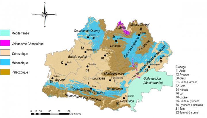 Carte géologique simplifiée de l’Occitanie
SIGES
histoire_geologie_occitanie