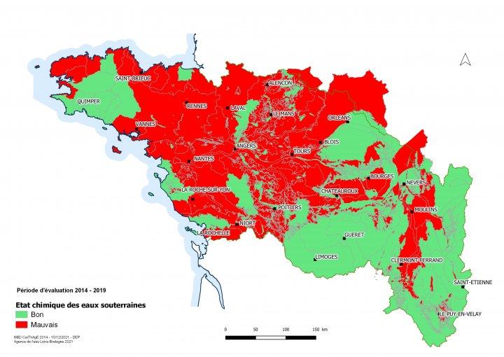 État chimique des masses d’eau souterraines du bassin Loire-Bretagne 2014-2019AELB État chimique des masses d’eau souterraines du bassin Loire-Bretagne 2014-2019