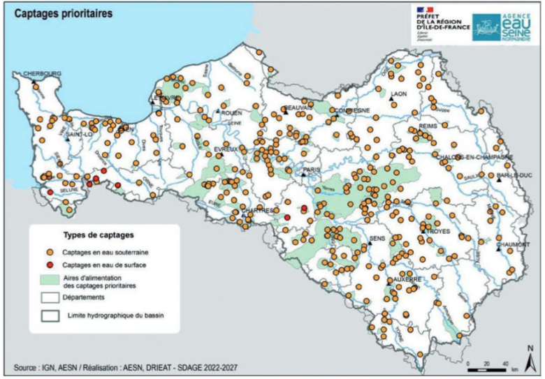 Captages prioritaires (eaux souterraines et de surface) pour la mise en place de programme d’action - SDAGE 2022-2027 (AESN)