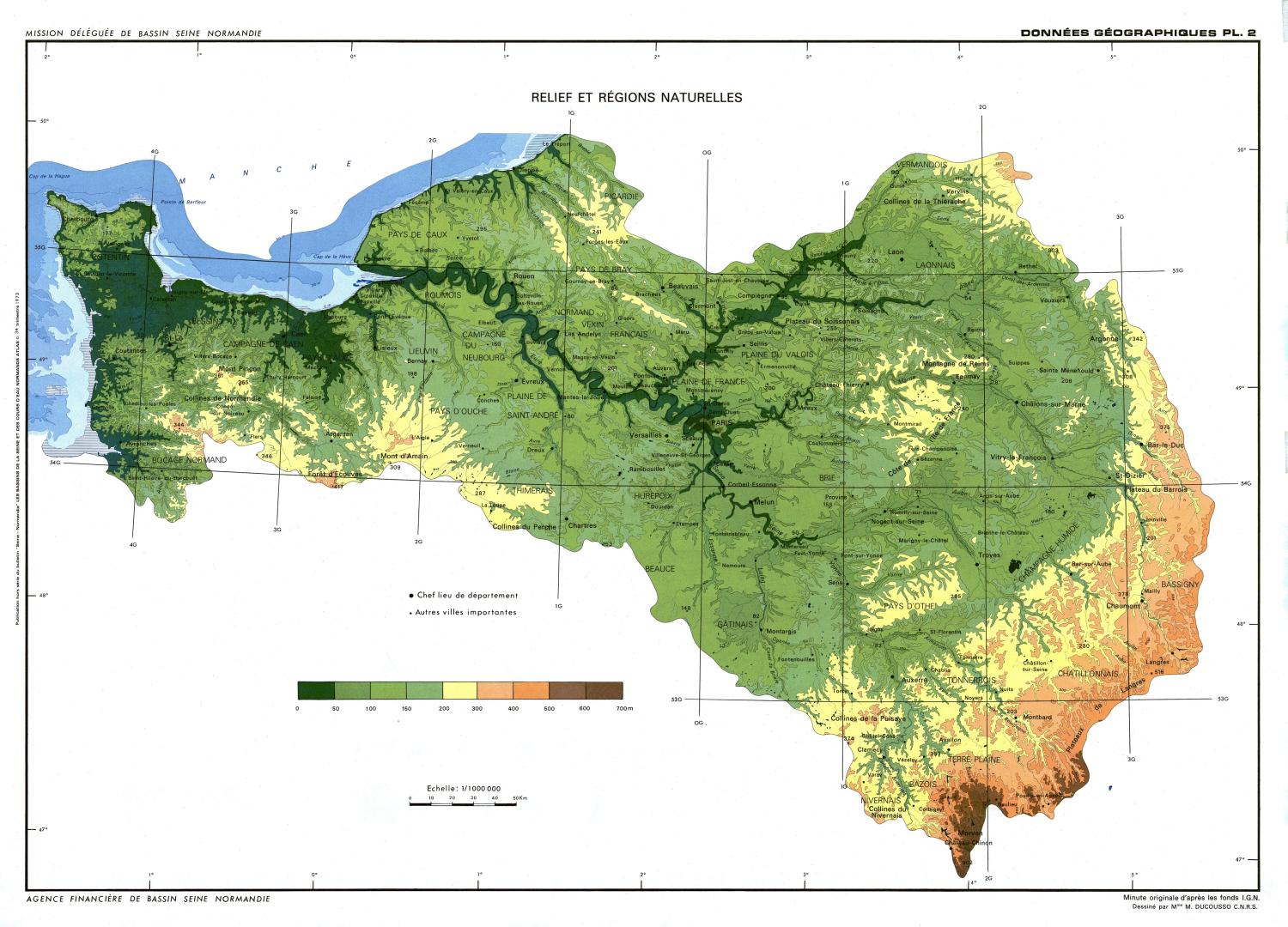 Reliefs et regions naturelles (AESN, 1974)