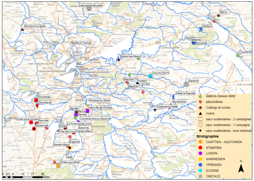 Carte de localisation des prélèvements