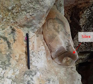 Figure 3 - Photo du silex dans les bancs calcaires (©BRGM,2023)