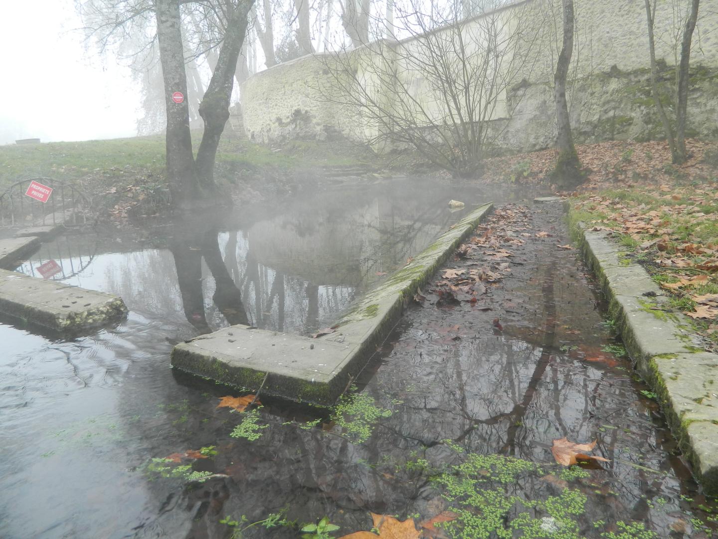 Figure 3 - Secteur des sources au pied du château Barthé, en hiver (© Galey A., BRGM, 2012